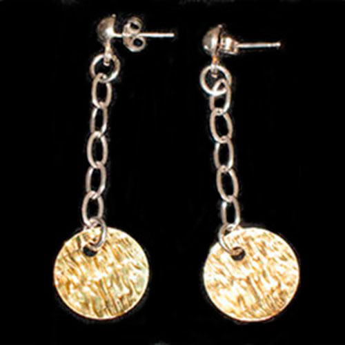 Imagen pendientes plata presión/colgar diseño redondos